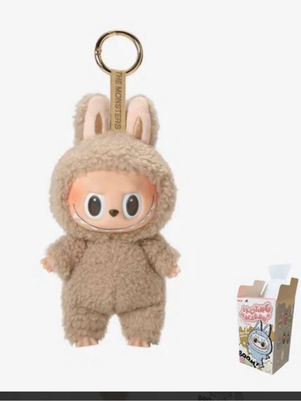 New! The Monsters Plush Toffee  Keychain - Beige